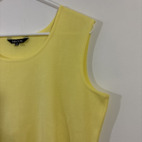 Misook M Yellow Tank Top Side Splits Capsule Closet Basic Old Money Stretch - Picture 6 of 8